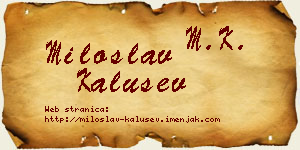 Miloslav Kalušev vizit kartica